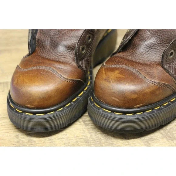 Dr. Martens Womens Vintage 9936 Brown Leather Chunky 5 Eye Oxford Mules 7 - Picture 13 of 16
